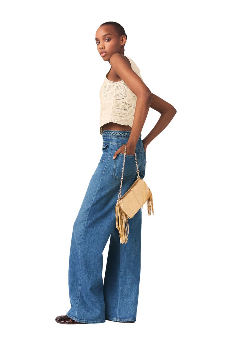 Sleeveless crochet-knit top, Alternate, color, Beige