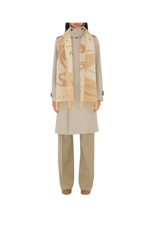 BURBERRY BURBERRY MIRRORED HORSE CASHMERE SCARF