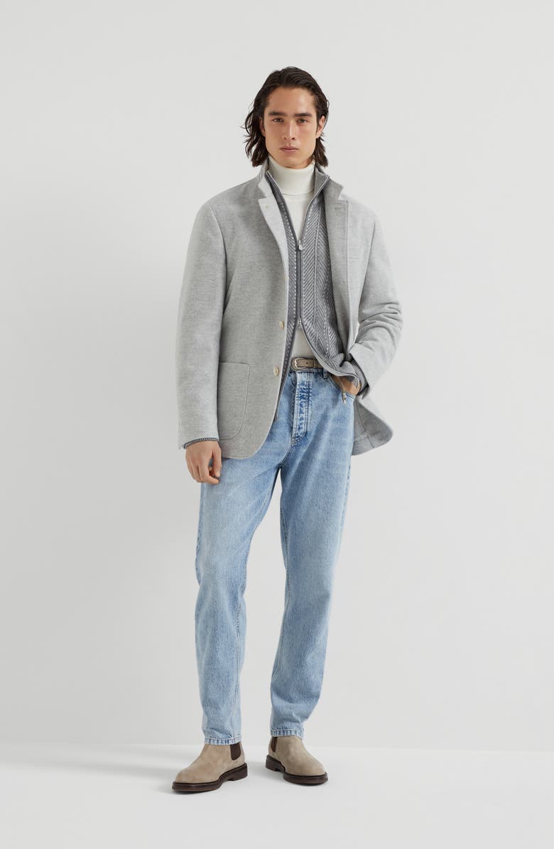Brunello Cucinelli Blazer-style outerwear, Alternate, color, Light Grey