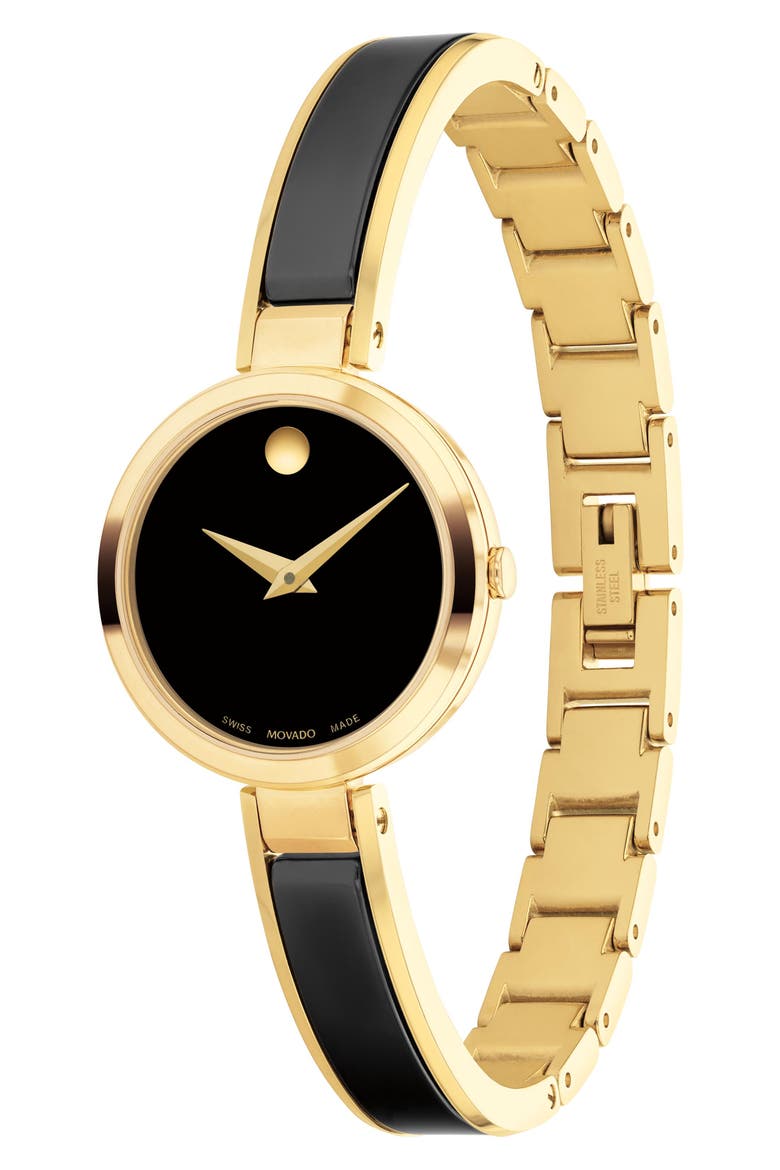 Moda Bracelet Watch, 24mm, Alternate, color, BLACK