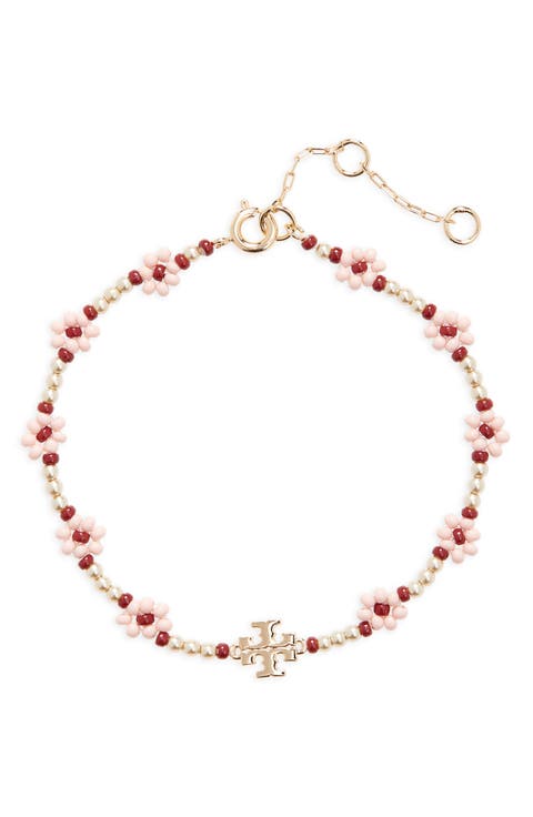 Curiosity Faux Pearl Flower Bracelet