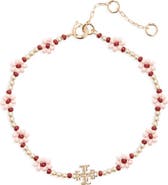 Tory Burch Curiosity Faux Pearl Flower Bracelet