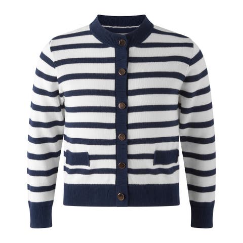 Breton Stripe Cardigan (Toddler, Little Kid, Big Kid)