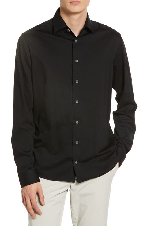 Abbott Cotton Jersey Button-Up Shirt