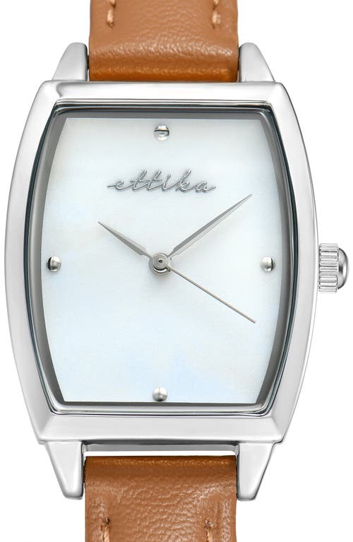 Ettika Timeless Texture Watch In Brown