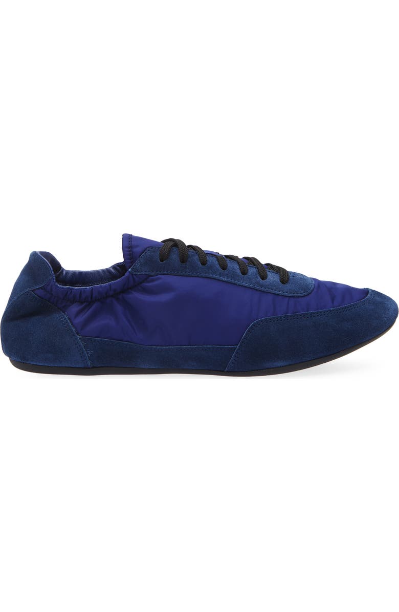 Prada Collapse Mixed Media Low Top Sneaker, Alternate, color, Bluette