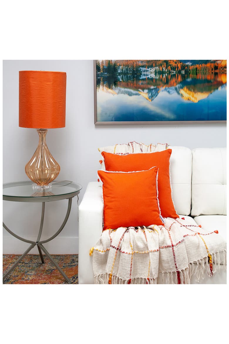 Crochet Dot Throw Pillow, Alternate, color, ORANGE