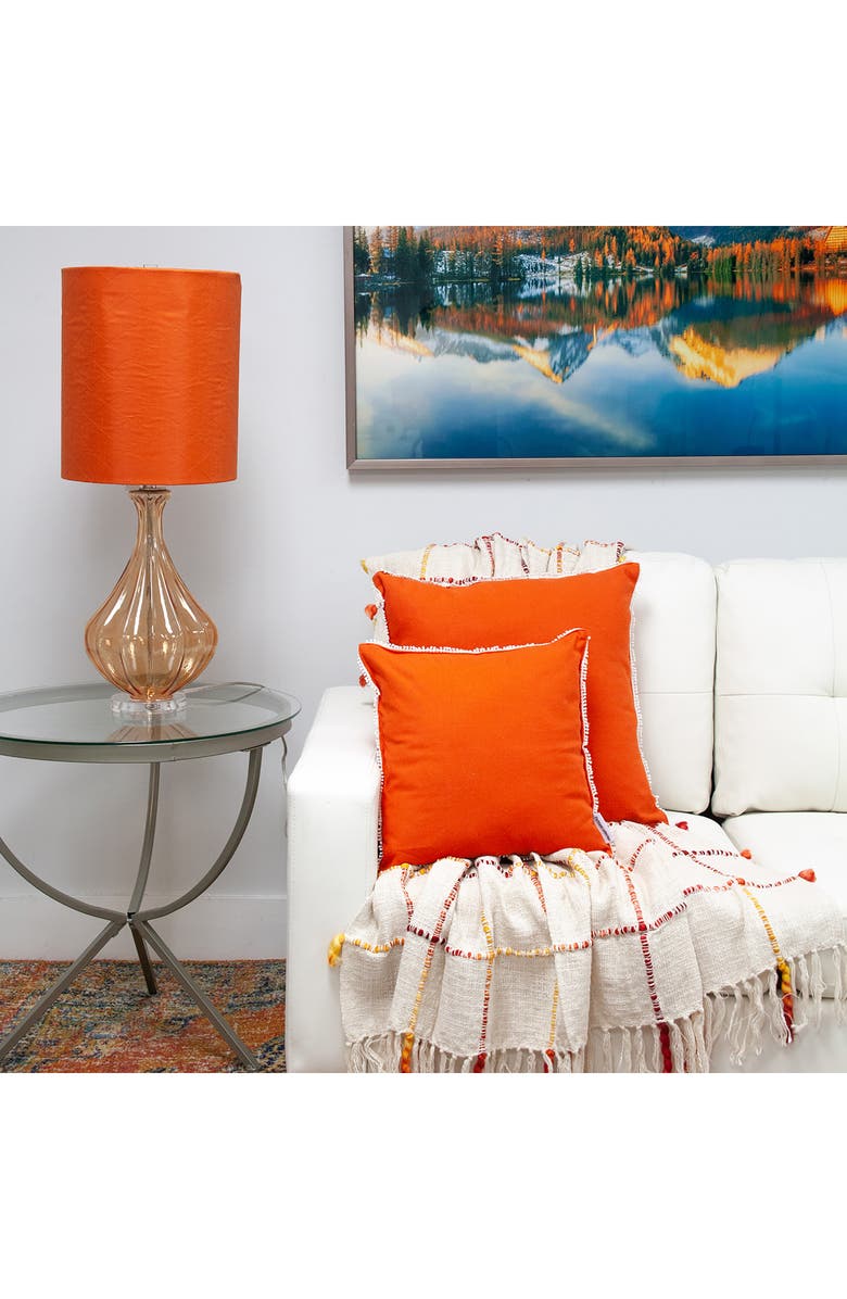 PARKLAND COLLECTION Crochet Dot Throw Pillow, Alternate, color, Orange