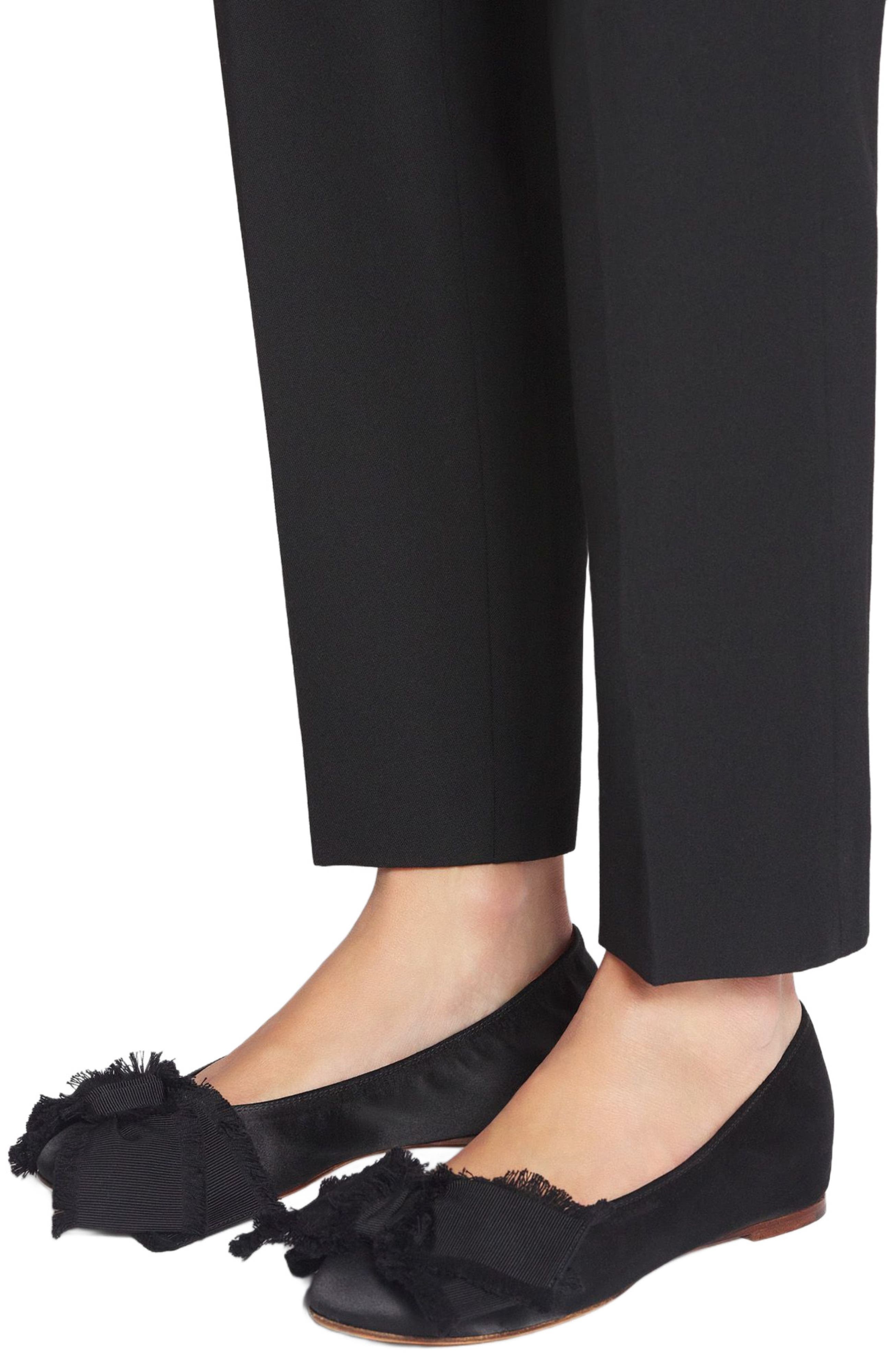 Lanvin BALLERINA FLAT WITH A SATIN BOW, Alternate, color, Black