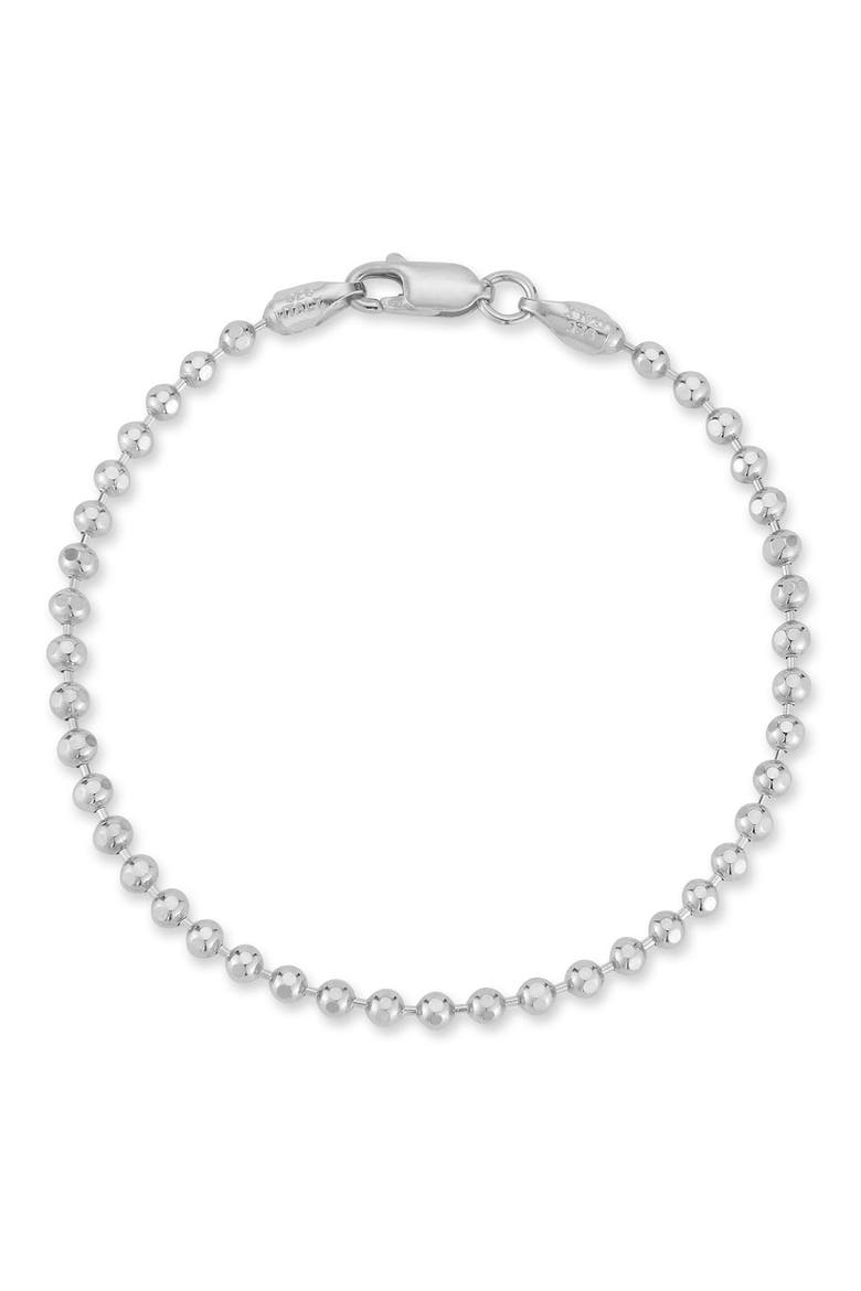 Ball Chain Anklet, Main, color, SILVER