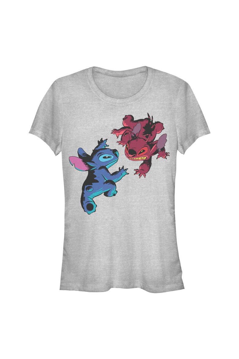 Junior's Leroy vs Blue Alien Short Sleeve Graphic T-Shirt, Main, color, Gray: Faceoff