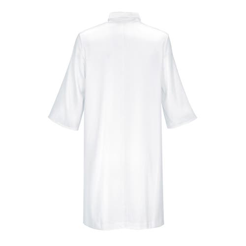 Alas Silk Long Shirt Dress In White
