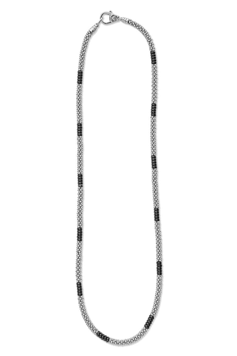 Black Caviar Ceramic Station Necklace, Main, color, BLACK
