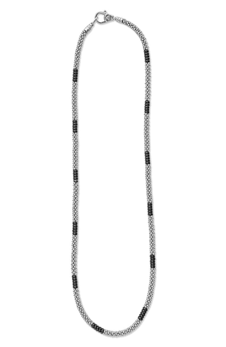 LAGOS Black Caviar Ceramic Station Necklace, Main, color, Black