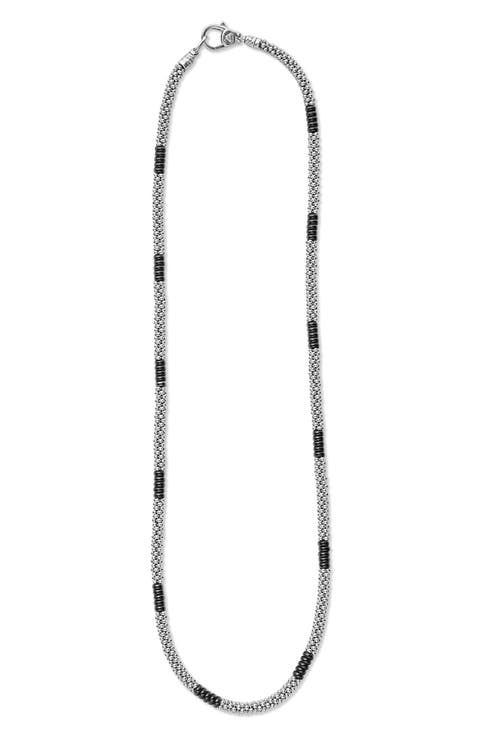 Black Caviar Ceramic Station Necklace