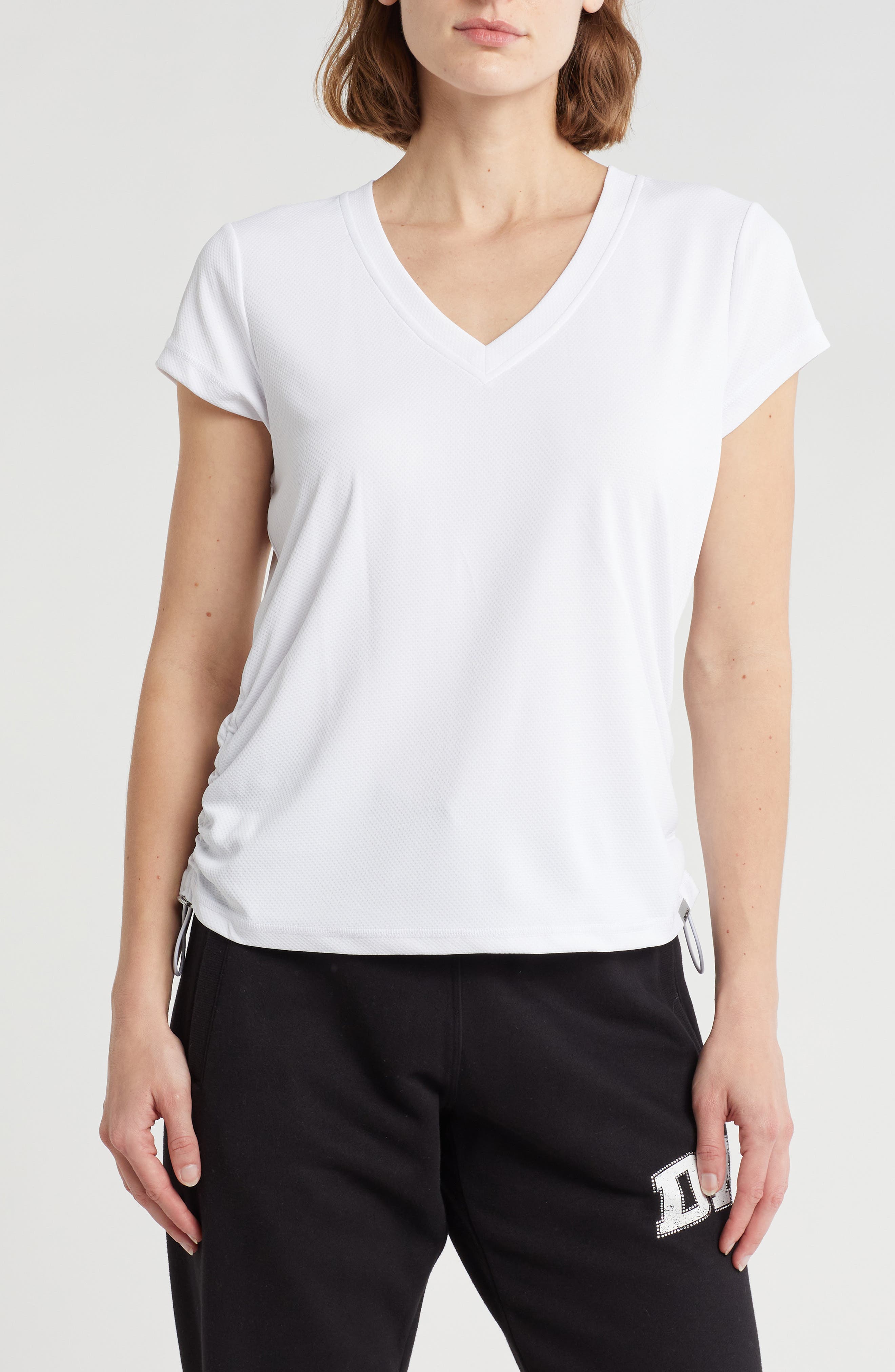 DKNY Side Ruched Tech T-Shirt