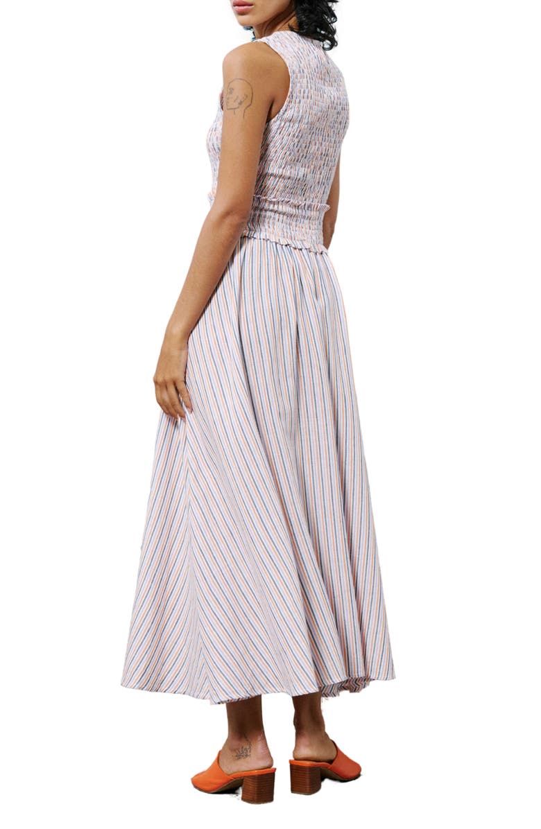 FRNCH Alexiane Smocked Bodice Maxi Sundress, Alternate, color, Brique