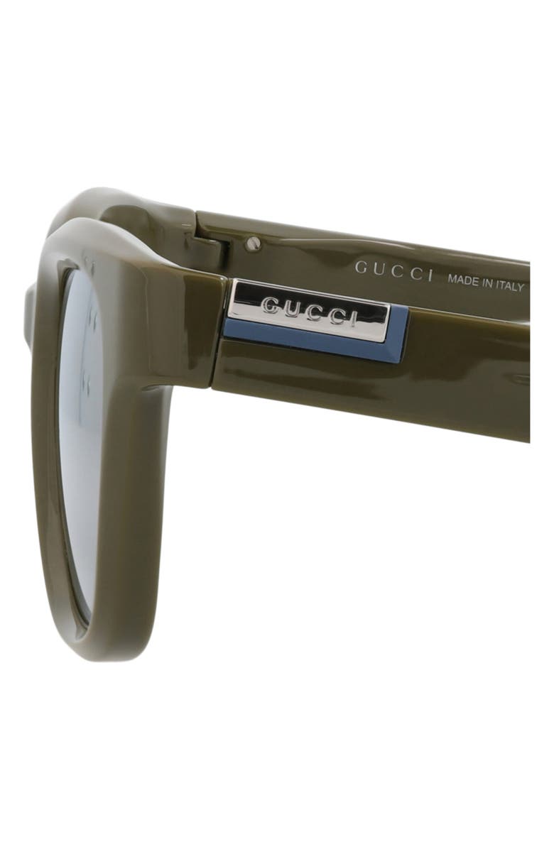 Gucci 53mm Square Sunglasses, Alternate, color, Green Green Gold