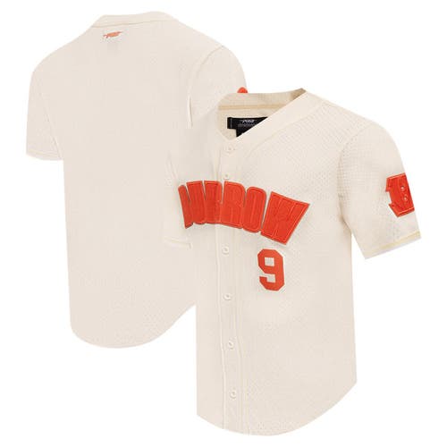 Pro Standard Joe Burrow Cream Cincinnati Bengals Name & Number Triple Tonal Button-up Baseball Jerse