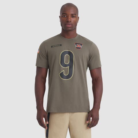 Men's Nike Joe Burrow Olive Cincinnati Bengals 2025 Salute to Service Name & Number T-Shirt