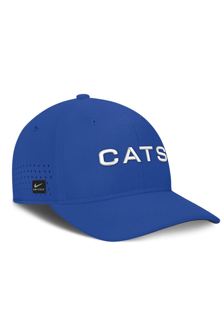 Men's Nike Royal Kentucky Wildcats Gameday Aerobill Swooshflex Dri-FIT Hat, Alternate, color, Royal