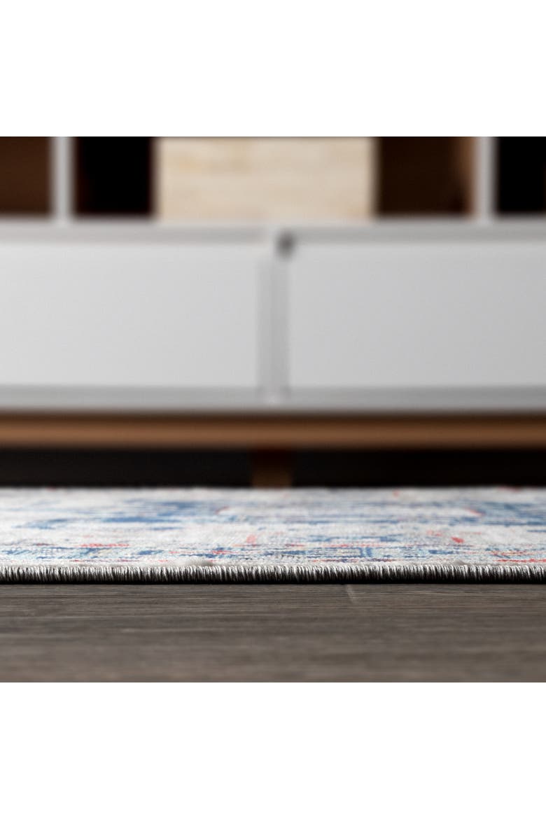 Modern Persian Vintage Medallion Area Rug, Alternate, color, Blue/Light Grey