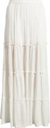 BP. Tiered Linen Blend Crinkled Gauze Maxi Skirt