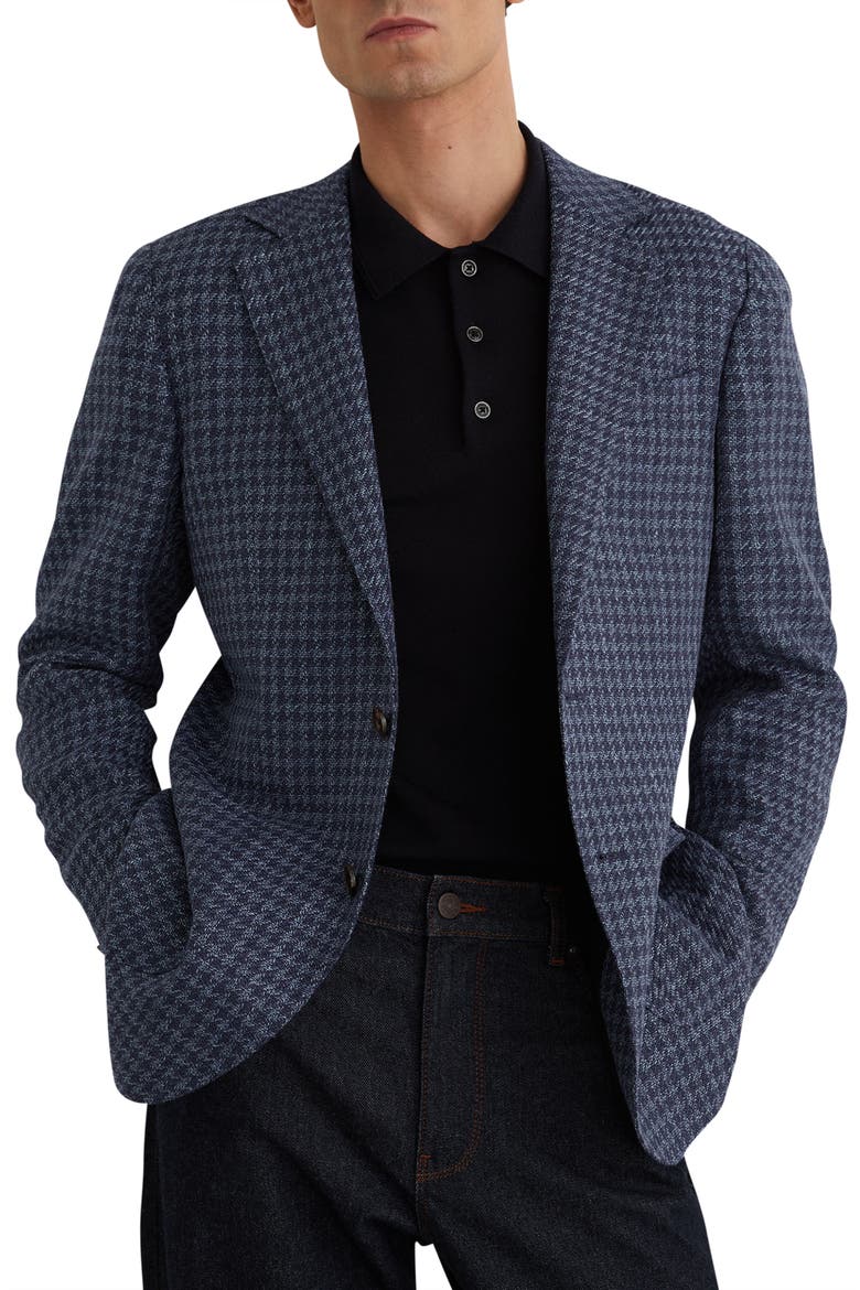 Romana Houndstooth Check Sport Coat, Main, color, NAVY