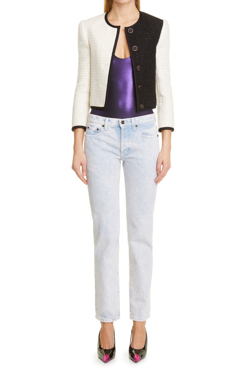 Colombus Low Rise Nonstretch Denim Jeans, Alternate, color, BLUE MARBLE PINK