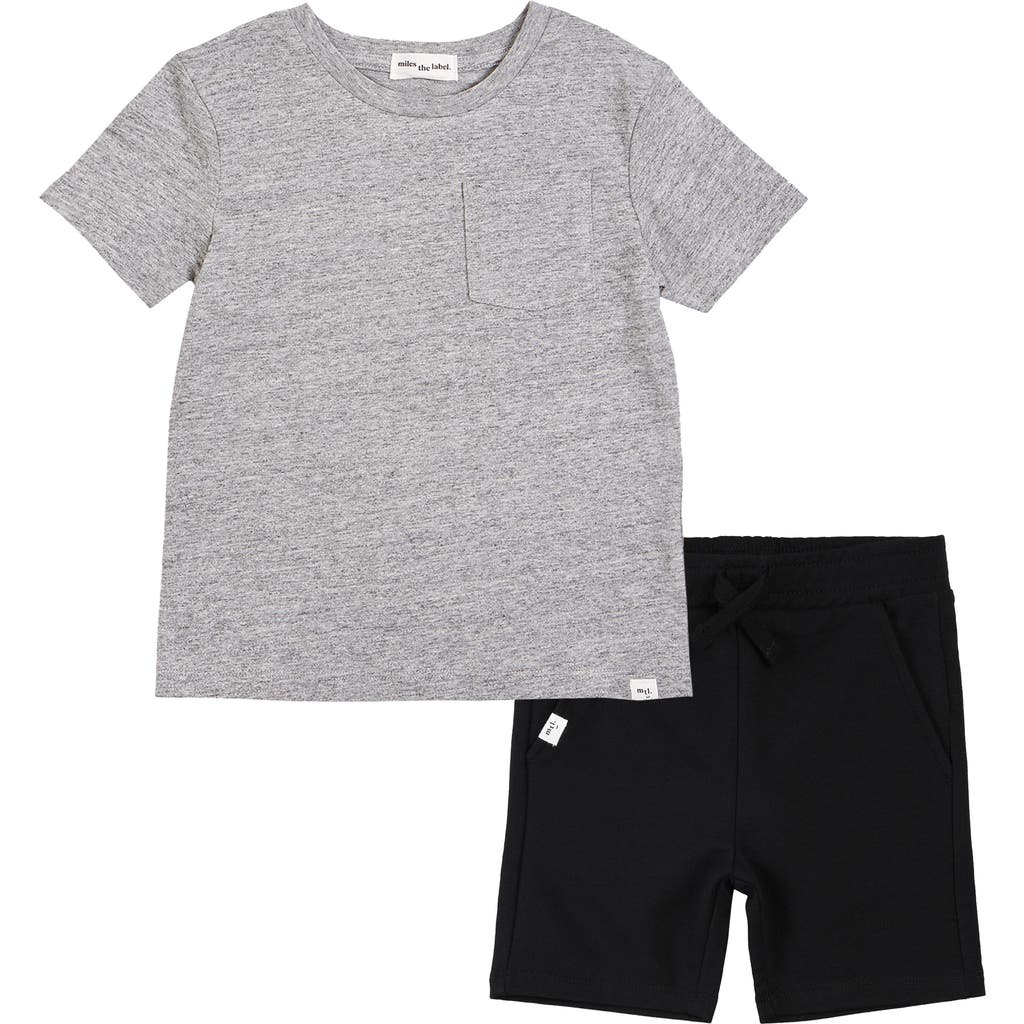 Miles The Label Basics Cotton T-shirt & Shorts Set In Black
