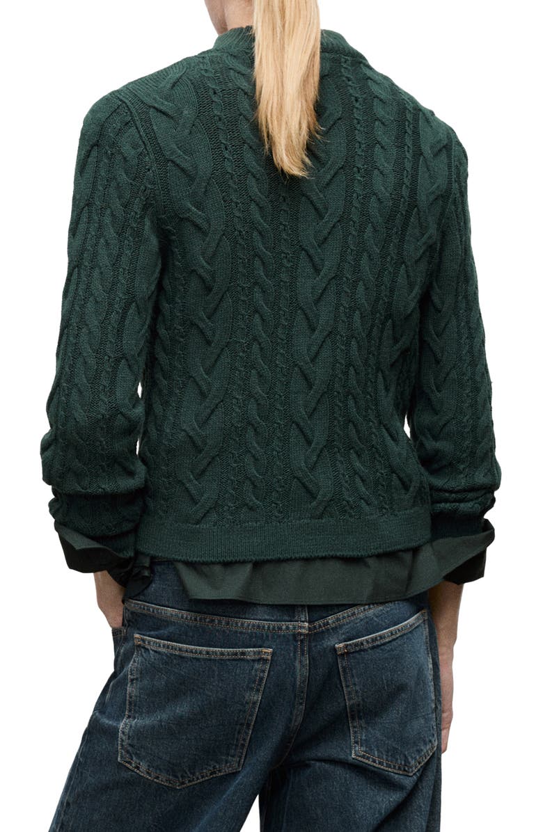 MANGO Cable Stitch Mock Neck Sweater, Alternate, color, 