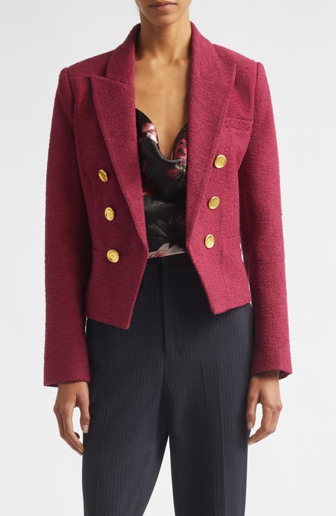 Brooke Texture Double Breasted Crop Blazer