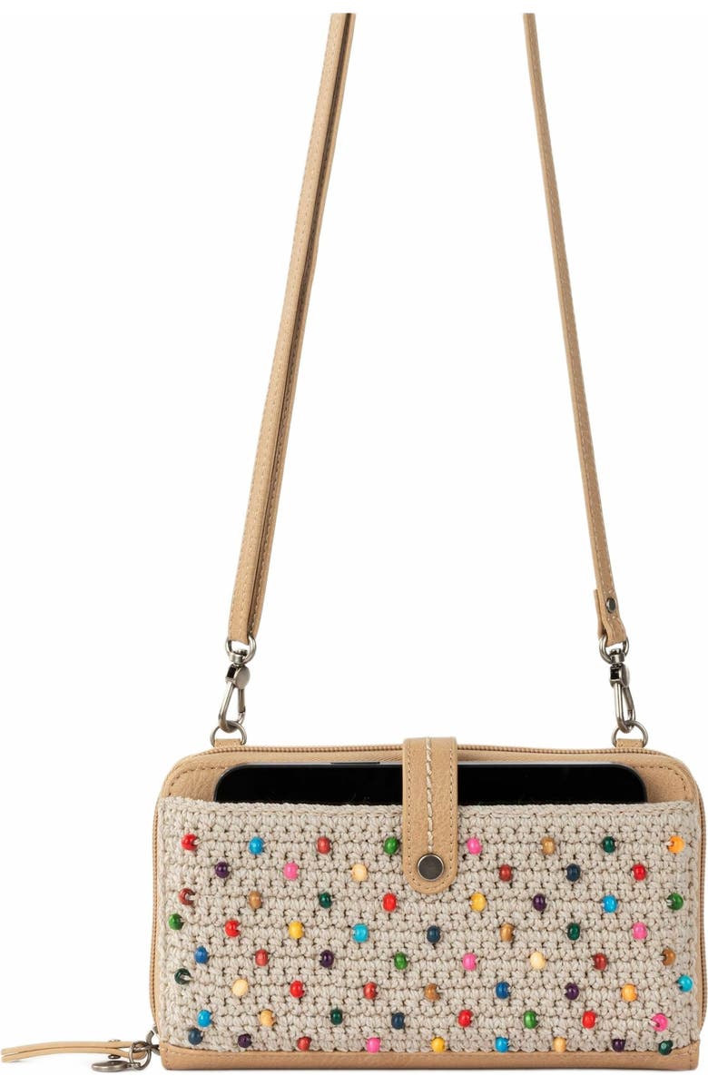 The Sak Iris Smartphone Crossbody Bag, Alternate, color, Ecru Multi Beads Full