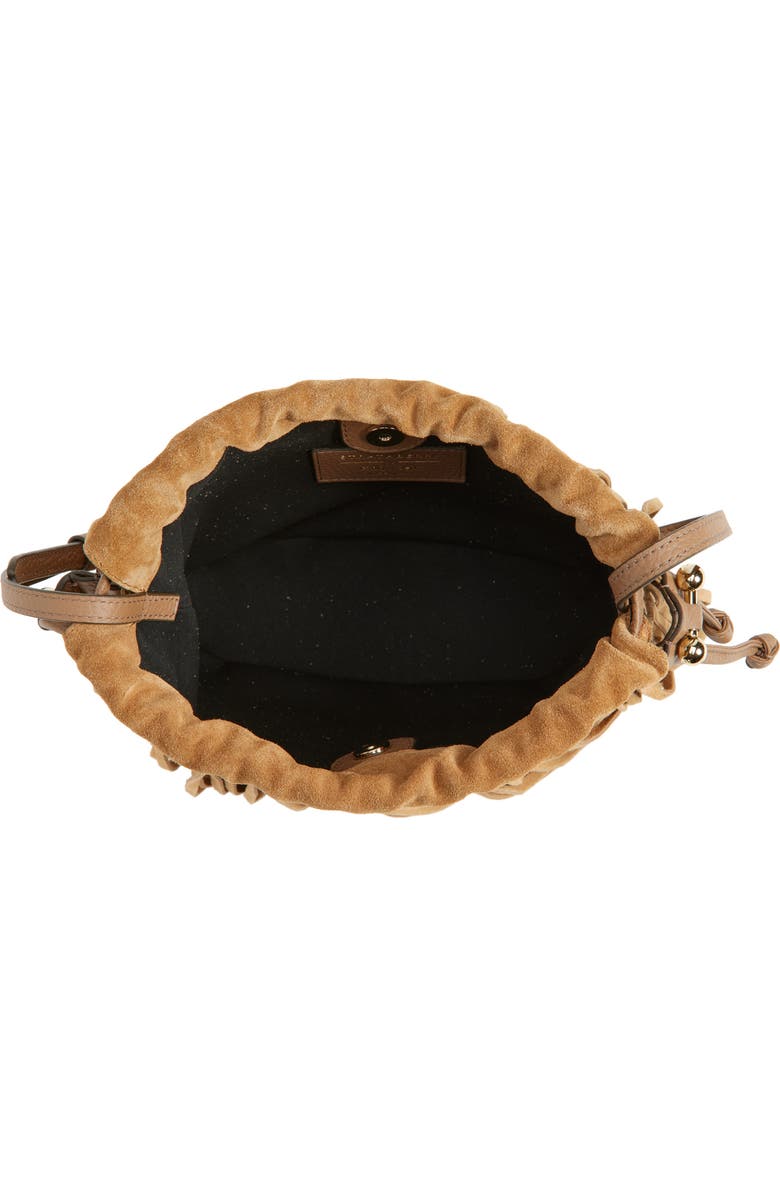 Strathberry x Cinq à Sept Drawstring Fringe Suede Crossbody Bag, Alternate, color,