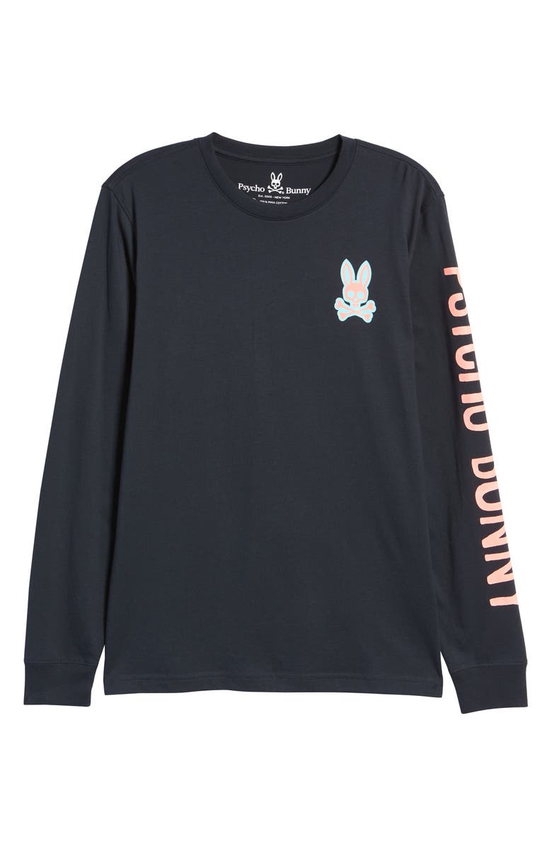 Psycho Bunny Men's Bennett Long Sleeve Cotton Graphic Tee, Alternate, color, 