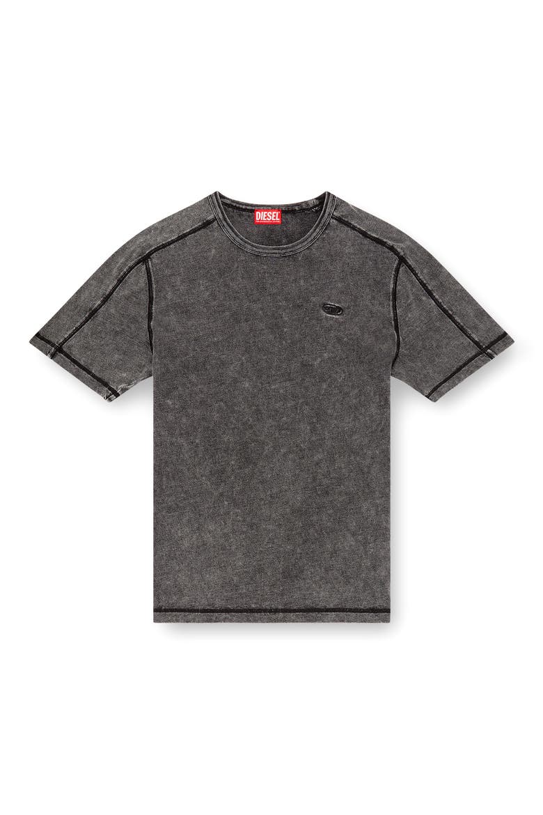 Denim Look Jersey T-Shirt, Alternate, color, BLACK/ DENI