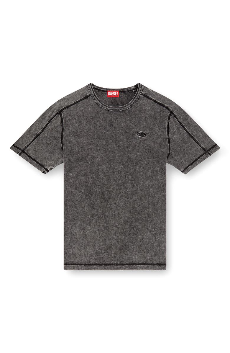 DIESEL<sup>®</sup> Denim Look Jersey T-Shirt, Alternate, color, Black/ Deni