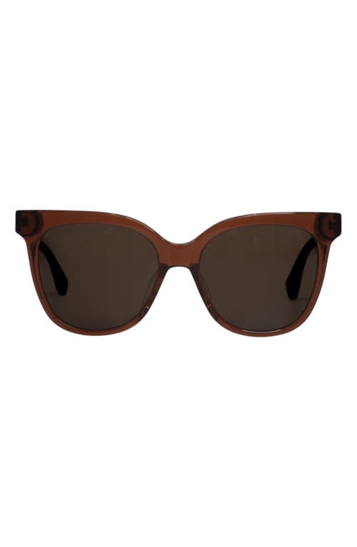 Mohala Eyewear Mahina 56mm Low Bridge Wide Width Polarized Cat Eye Sunglasses In Brown
