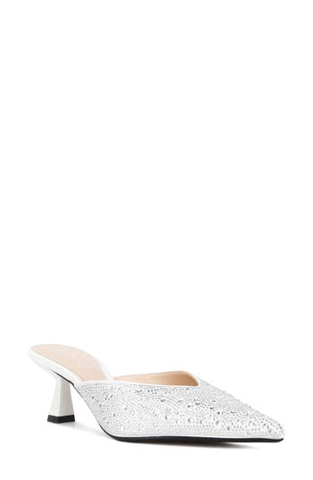 London Rag Aldora Rhinestone Kitten Heel Mule