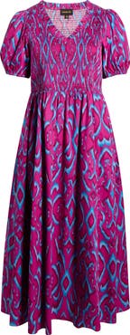 SUGARLIPS Ivani Abstract Brenty Smocked Maxi Dress