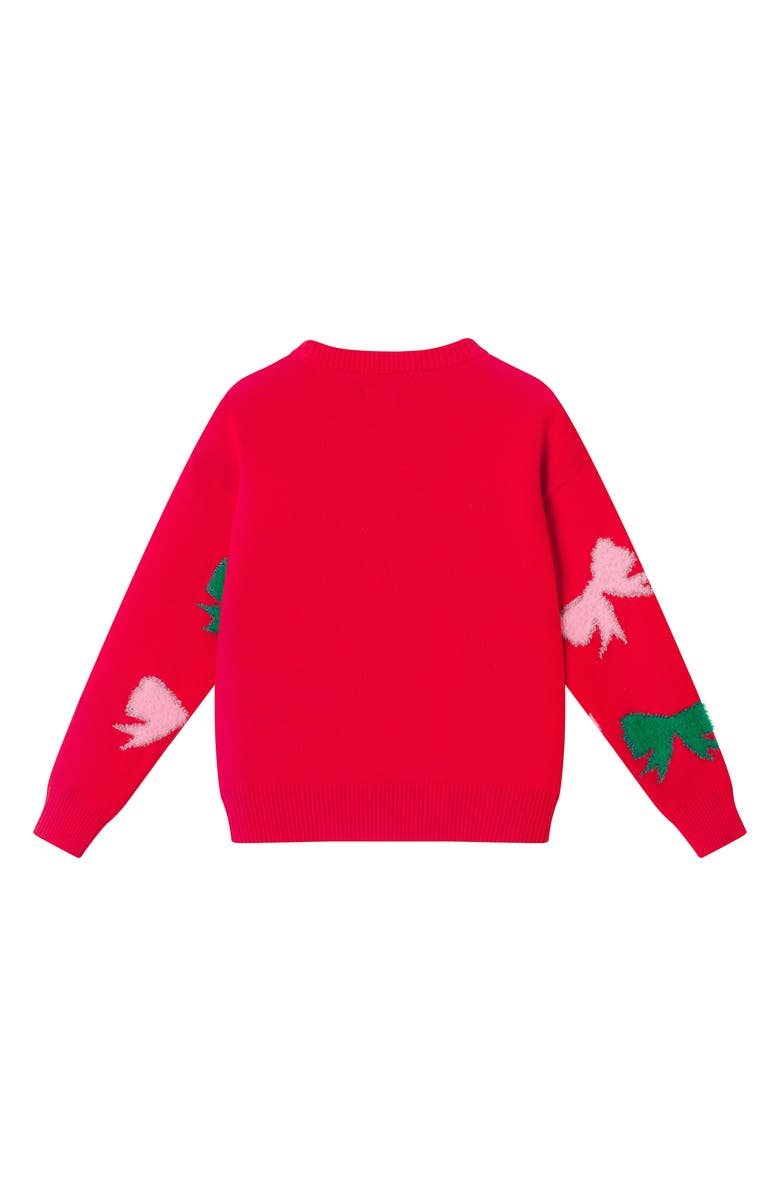 Andy & Evan Kids' Bow Icon Sweater & Leggings Set, Alternate, color, Red/ Green