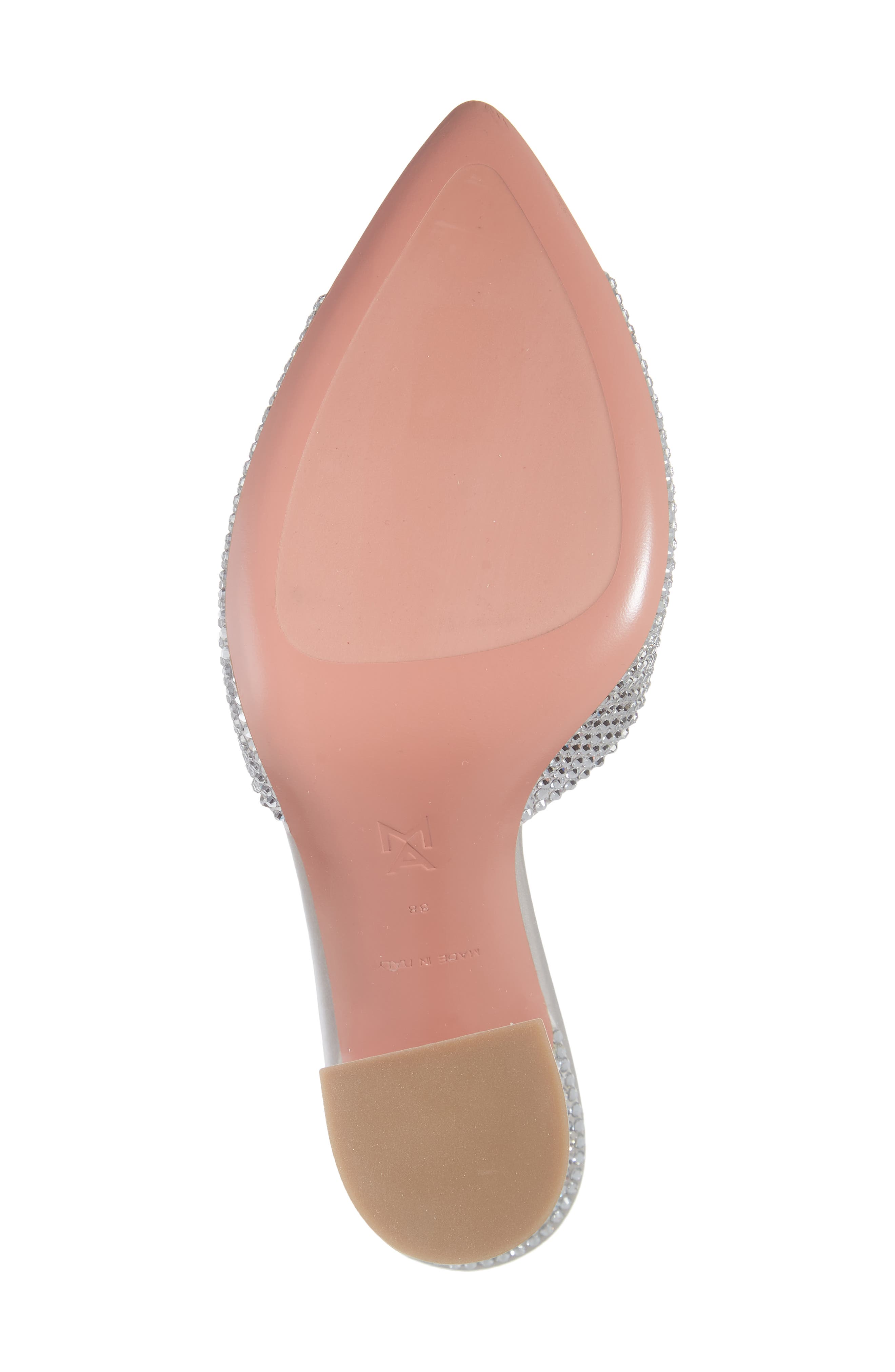 Amina Muaddi Caroline Crystal Embellished Pointed Toe Sandal, Alternate, color, 