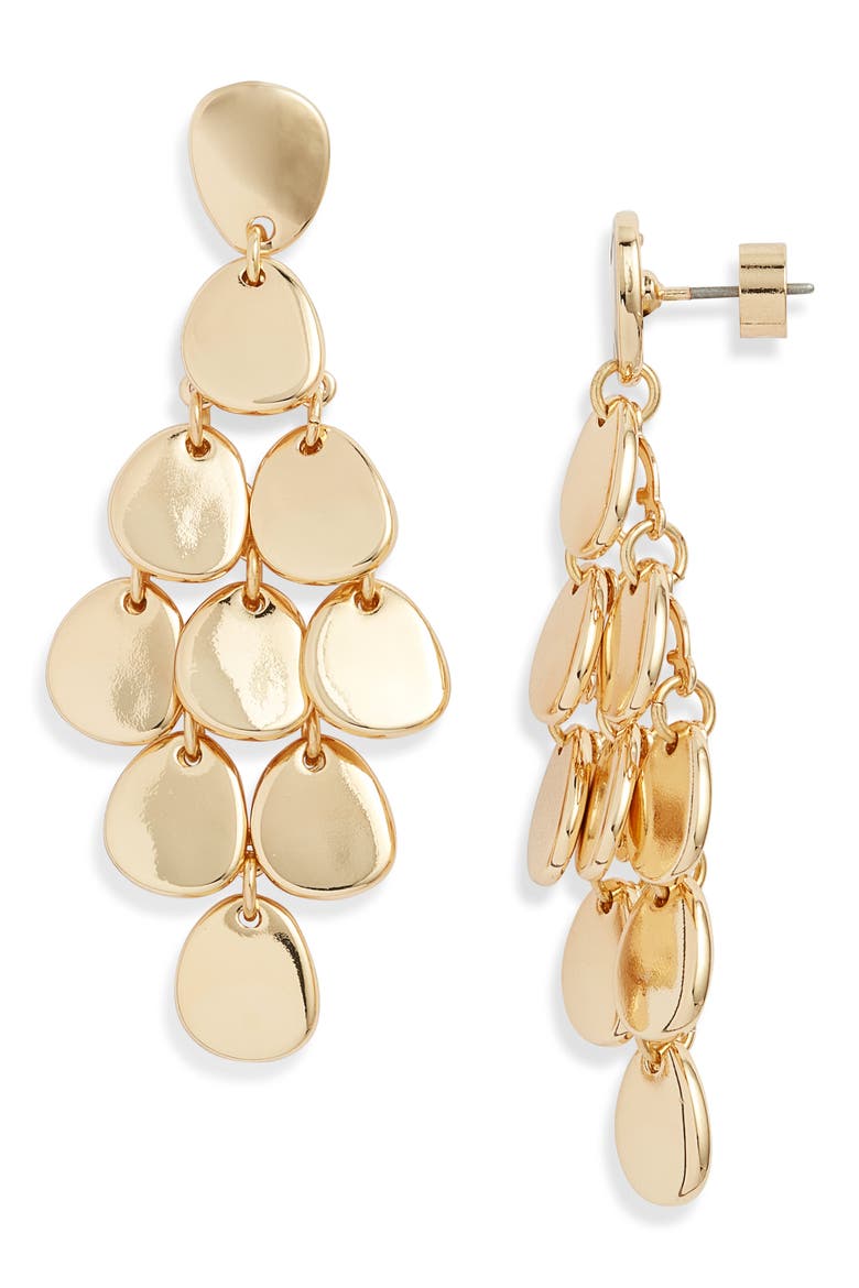 Chandelier Drop Earrings, Main, color, GOLD