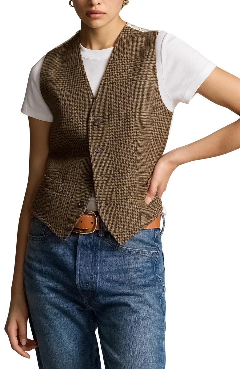 Polo Ralph Lauren Plaid Wool Blend Vest, Main, color, 