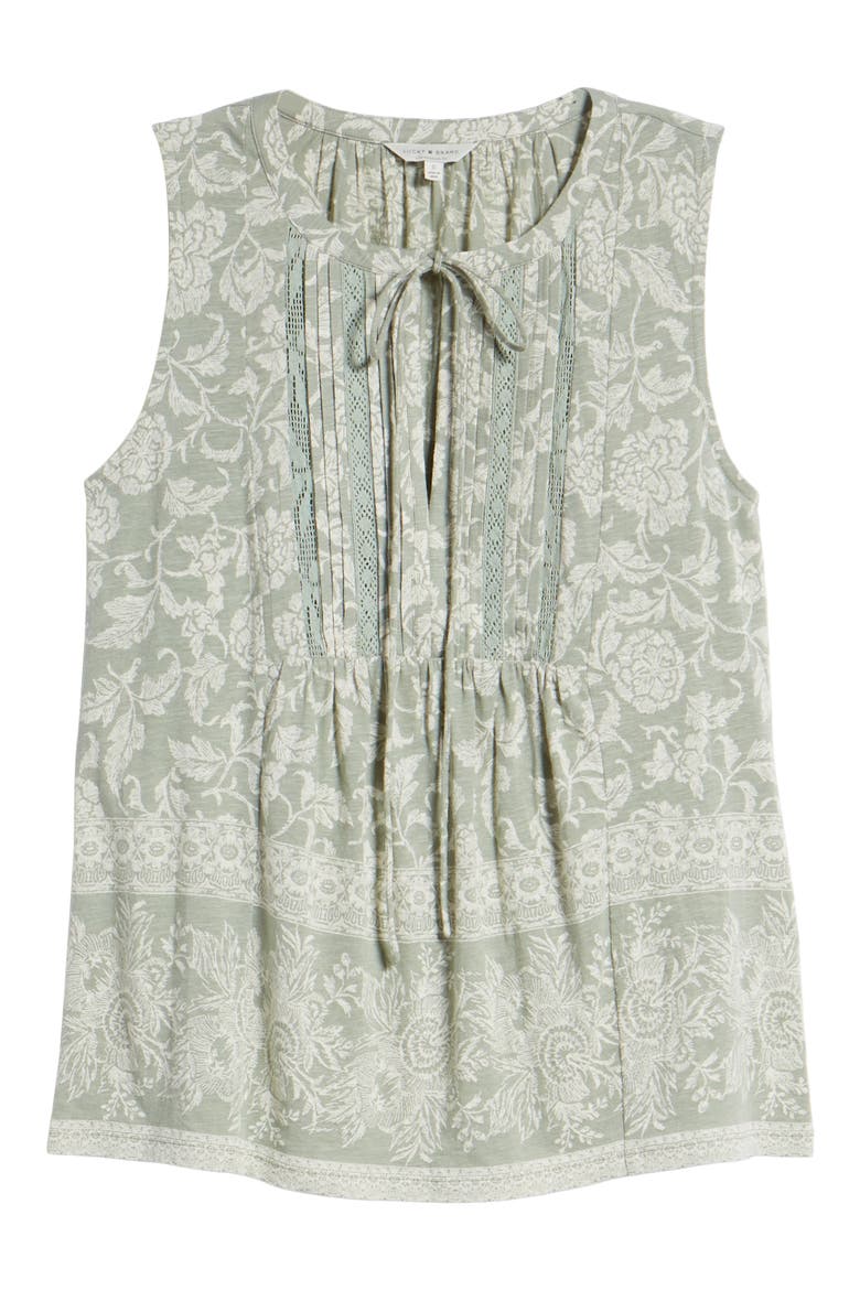 Sleeveless Lace Mix Top, Alternate, color, MINT MULTI