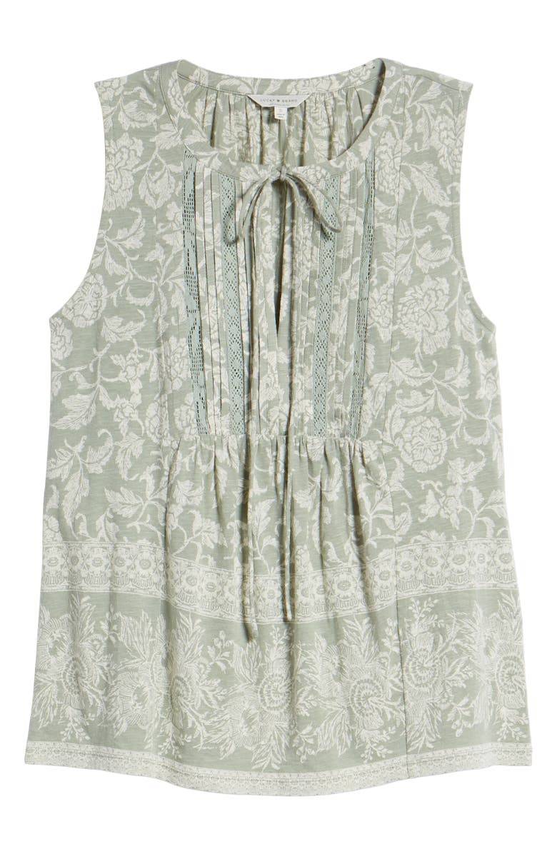Lucky Brand Sleeveless Lace Mix Top, Alternate, color, 