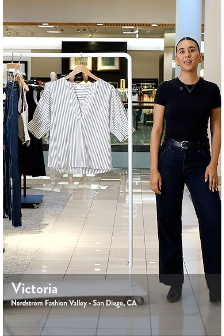 Stripe Cotton Popover Top video