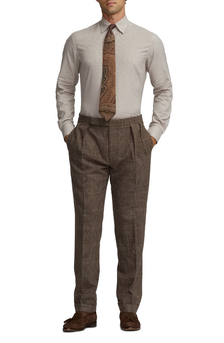 Ralph Lauren Purple Label Houndstooth Cotton Twill Button-Up Shirt, Alternate, color, 