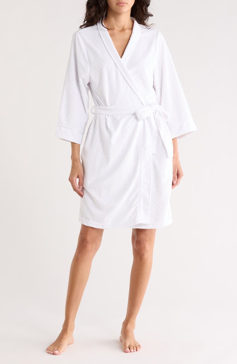 JACLYN Embossed Honey Knit Robe, Main, color, Geo Wave Emboss