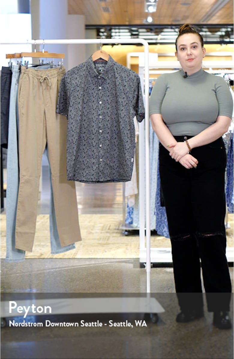 DRY TOUCH<sup>®</sup> Performance Dice Print Short Sleeve Button-Up Shirt, sales video thumbnail